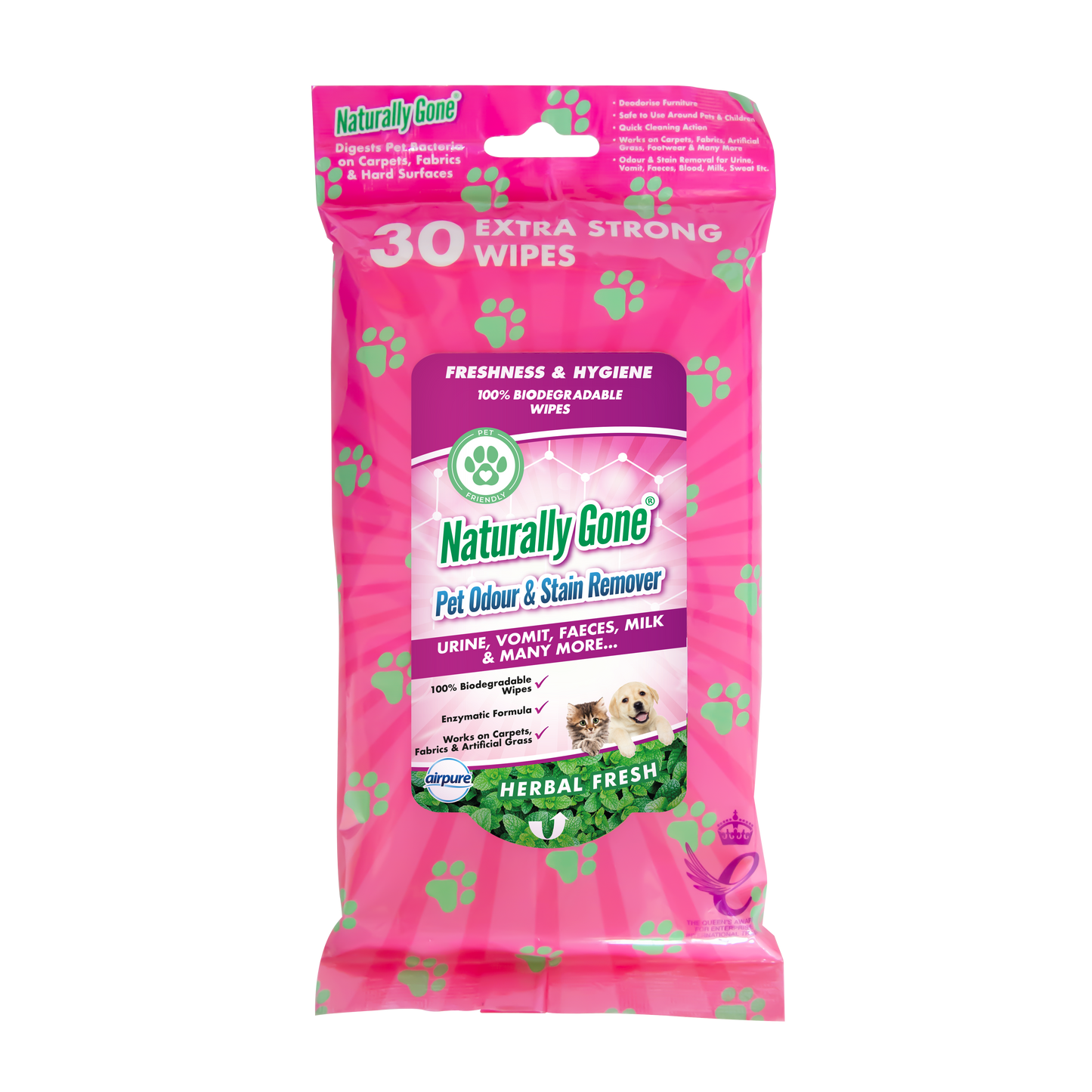 Naturally Gone® Pet Odour & Stain Remover Wipes
